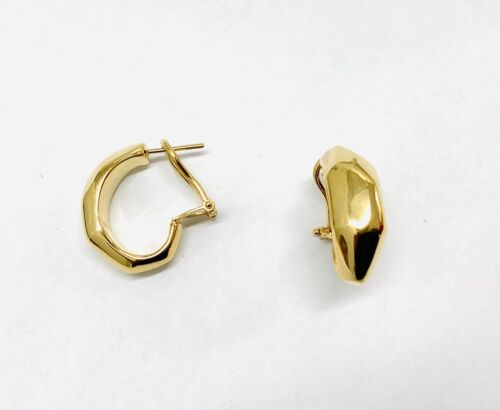 Elegant 14K yellow gold faceted earrings EJERPO04