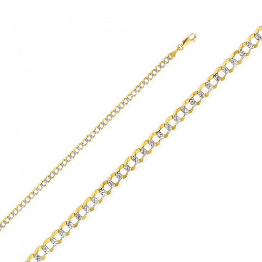 14K 2T 3.5mm Cuban Chain 20" - EJCN35430