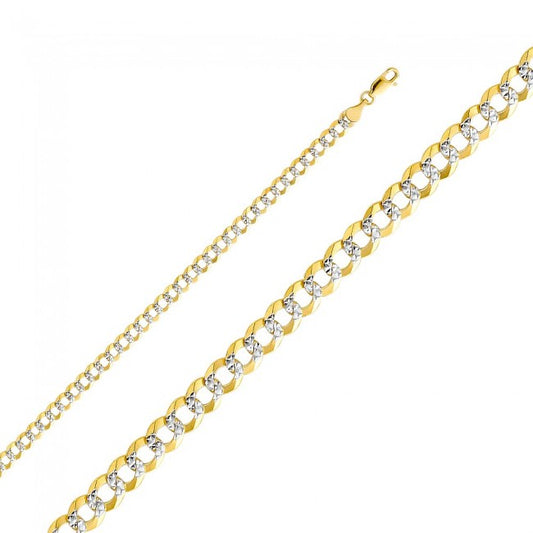 14K 2T Gold 4.5mm Cuban Chain 20" - EJCN35431