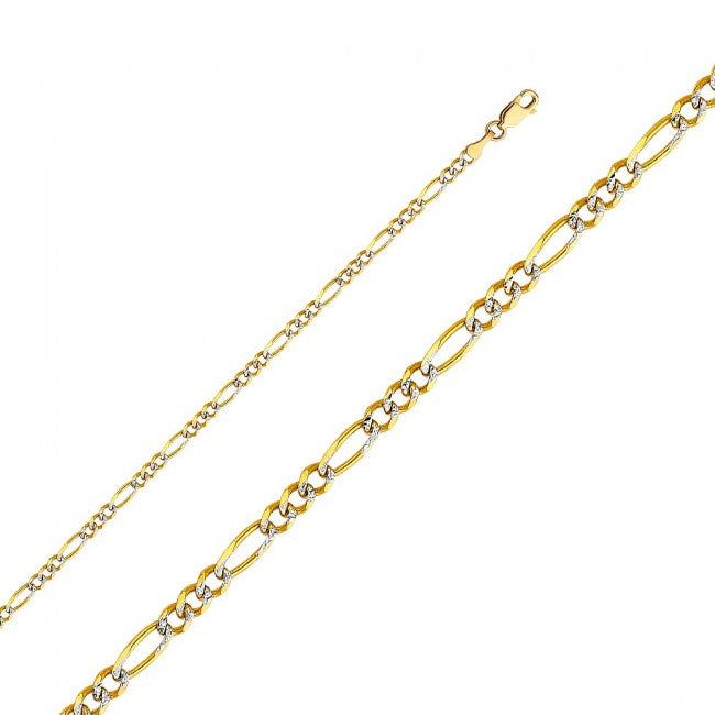 14K 2T Gold 2.7mm Figaro Chain 18" - EJCN35421