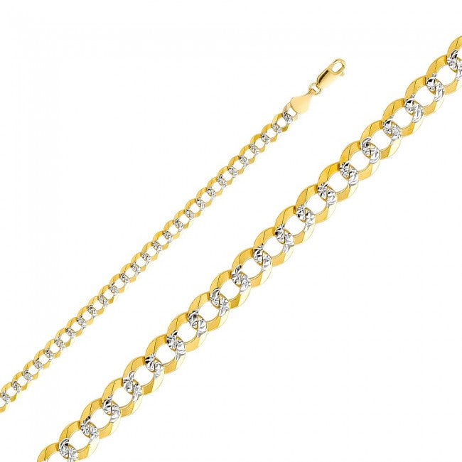 14K 2T Gold 5.5mm Cuban Chain 24" - EJCN35432