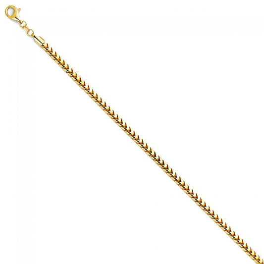 14K gold 2.5mm FRANCO chain 24" - EJCN35216