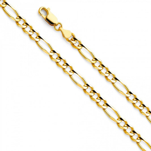 14K Gold 4.5mm Figaro Chain 20" - EJCN35603