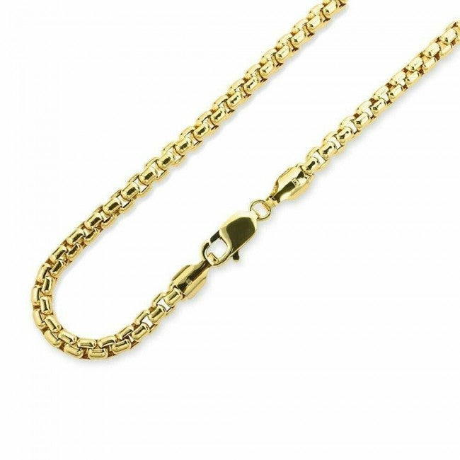 14K Yellow Gold 3.5mm Round Box Chain 24" - EJRDBX3MM