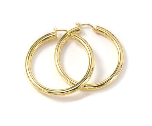 14K Gold 4mm 2.5'' Hoop Earrings - EJER22235