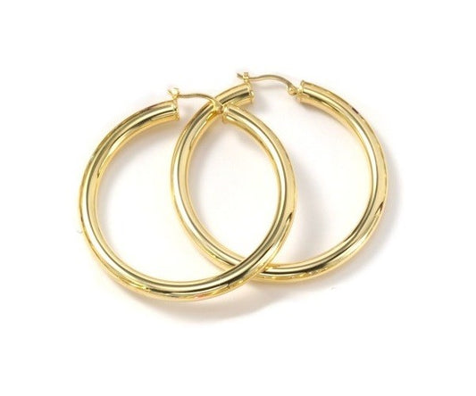 14K Gold 4mm 2.5'' Hoop Earrings - EJER22235