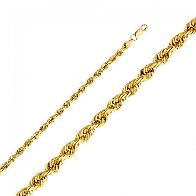 14K Gold 5mm 26" Rope Chain - EJCN35129