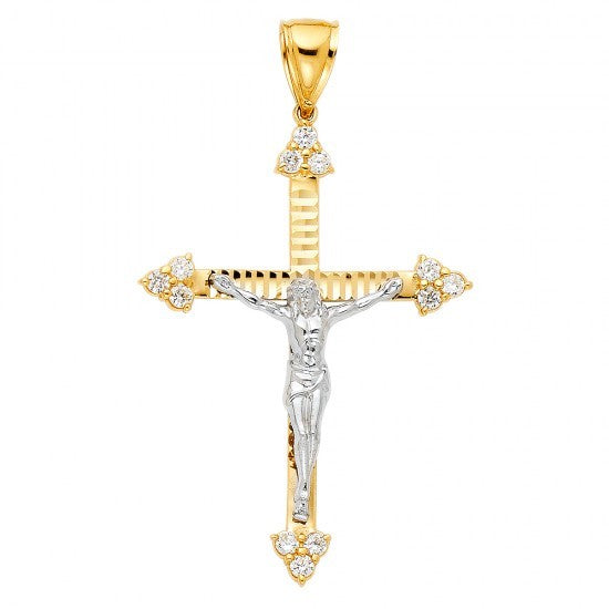 14K Gold Fancy D/C Crucifix - EJPT1219