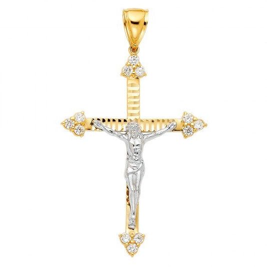 14K Gold Fancy D/C Crucifix - EJPT1219