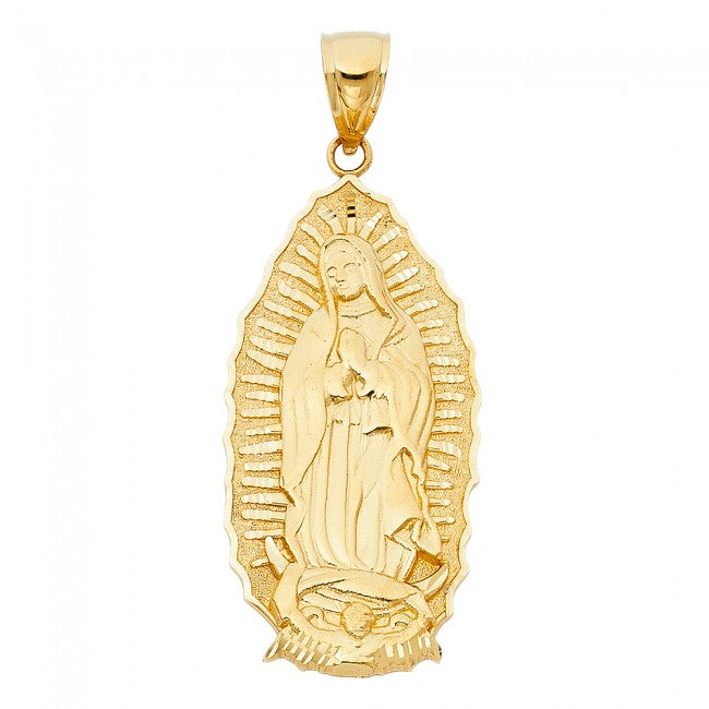 14K Large Guadalupe Pendant - EJPT1072