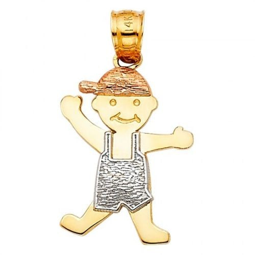 14K Tricolor Gold BOY Charm - EJCM26901