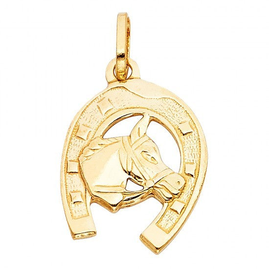14K Yellow Horse Shoe Charm - EJCM26522