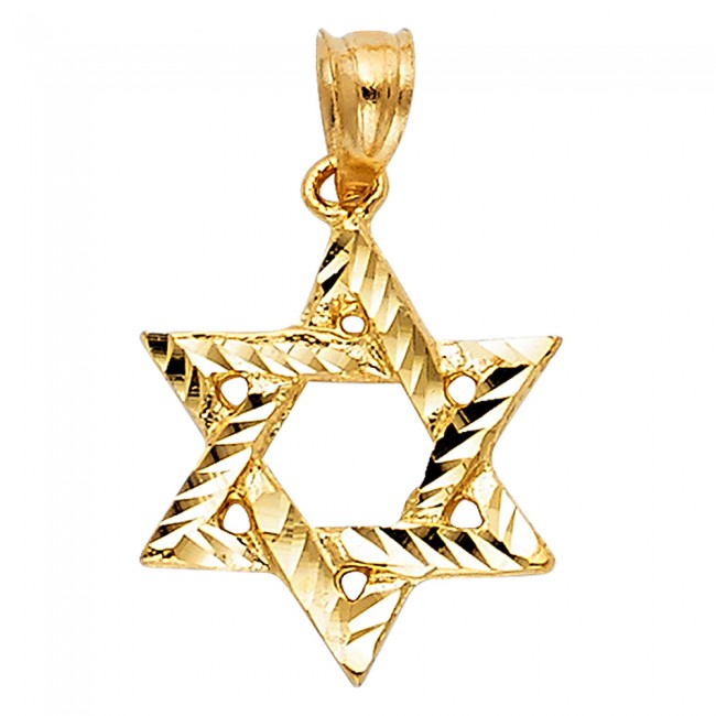 14K Yellow Star of David Charm - EJCM1508