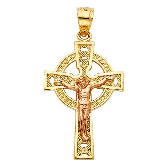 14K Yellow Gold Celtic Crucifix - EJCR28222