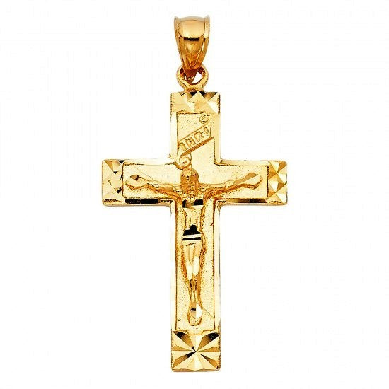 14K Yellow Gold D/C Crucifix - EJCR28022