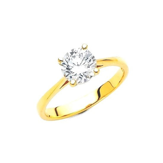 14K Yellow Solitary Ring - EJLRCZ03