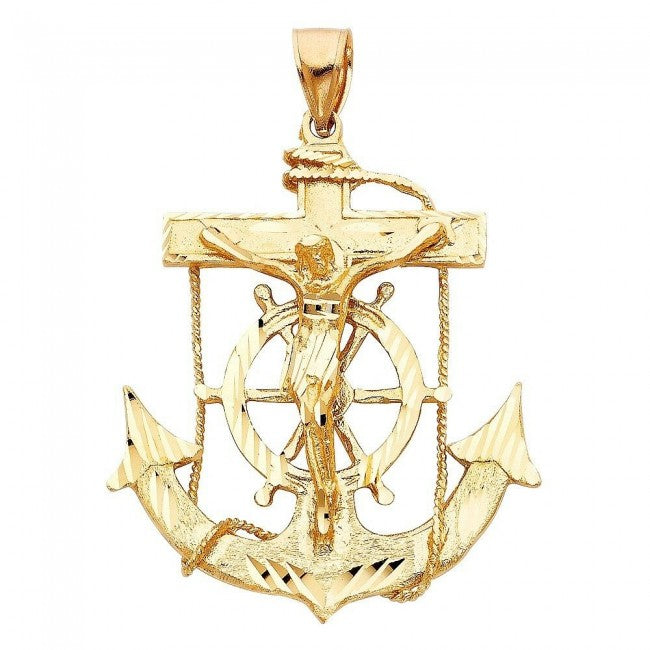 Large 14K Gold Mariner's Crucifix - EJCR28306