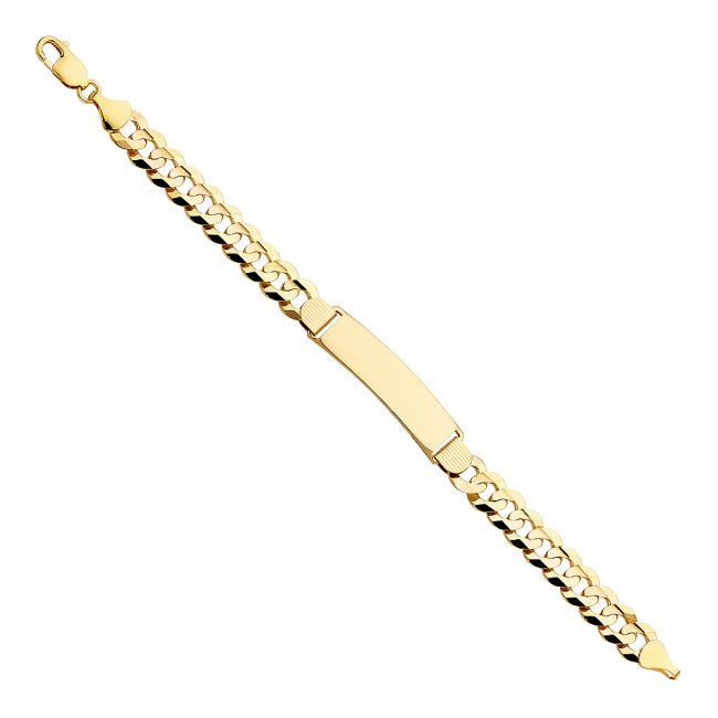 14K Gold 9mm Curb ID Bracelet EJCB250ID