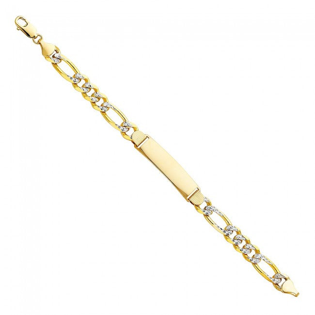 14K Two-Tone D/C Figaro ID Bracelet EJAB212