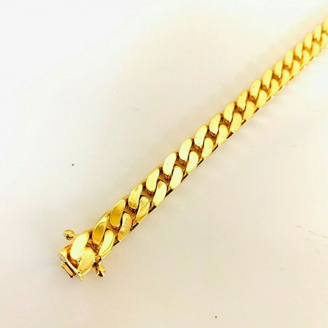 Solid 14K Gold 7mm Square Cuban 8" Bracelet EJSQ7MM