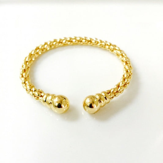 Italian 14K gold mesh ball bangle EJBAGR5002
