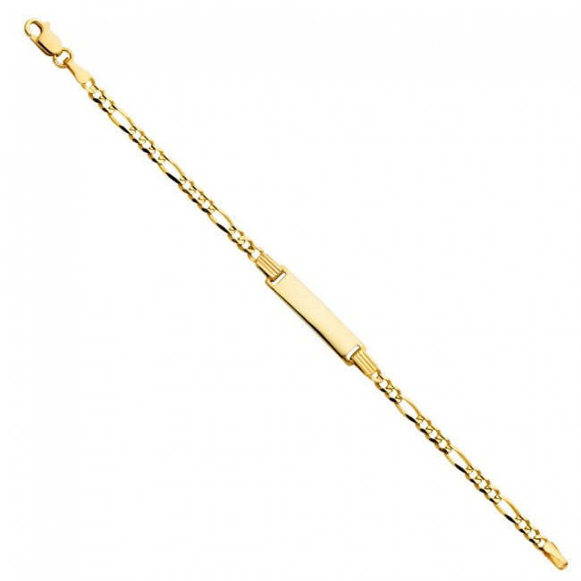 14K 3mm Figaro baby ID bracelet EJ21913