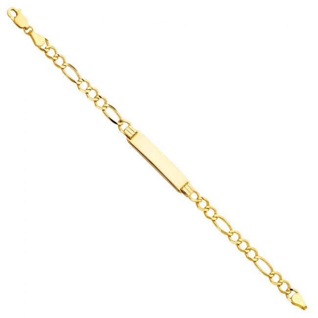 14K 5mm Figaro baby ID bracelet EJ21914X