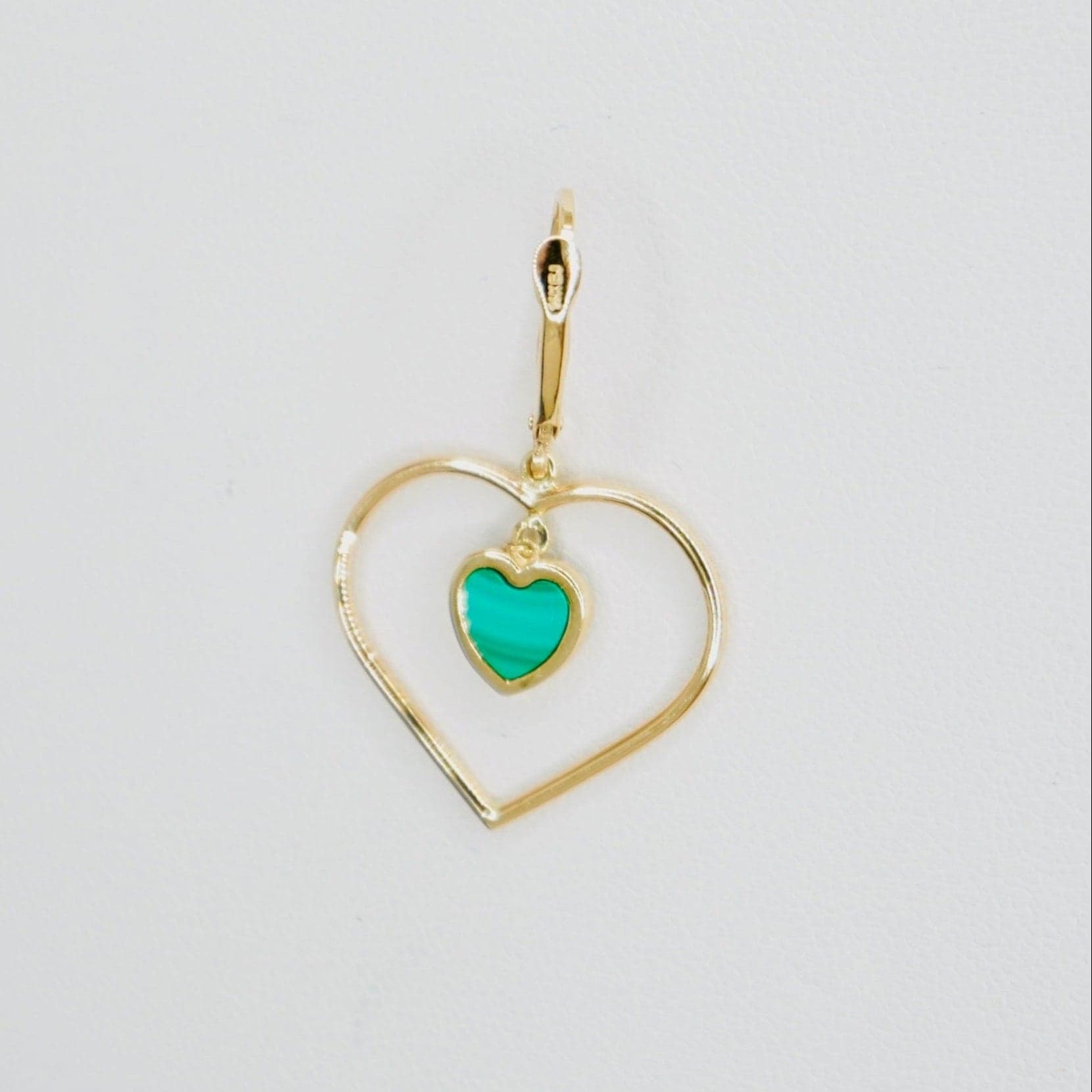14K Yellow Gold Dangling Stone Earrings thumbnail 3