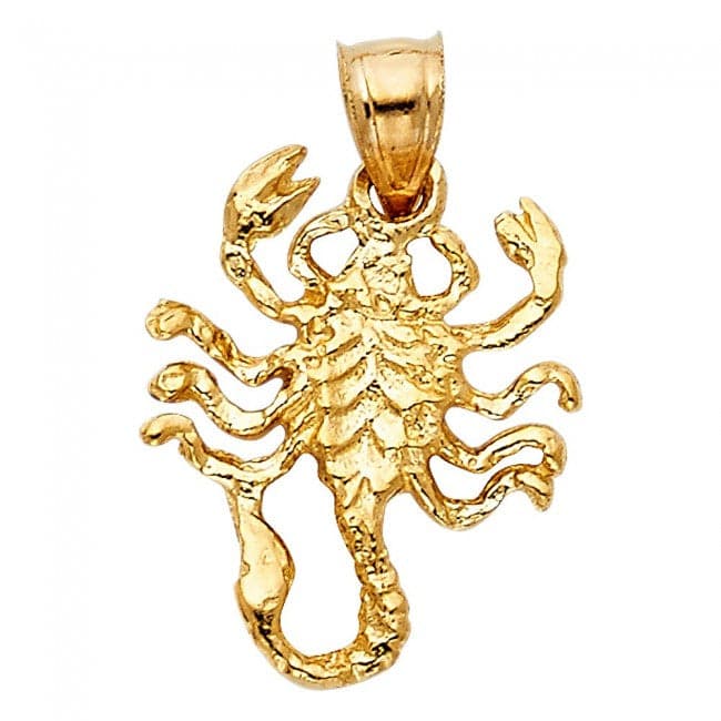 Solid 14K Yellow Gold Scorpion Charm