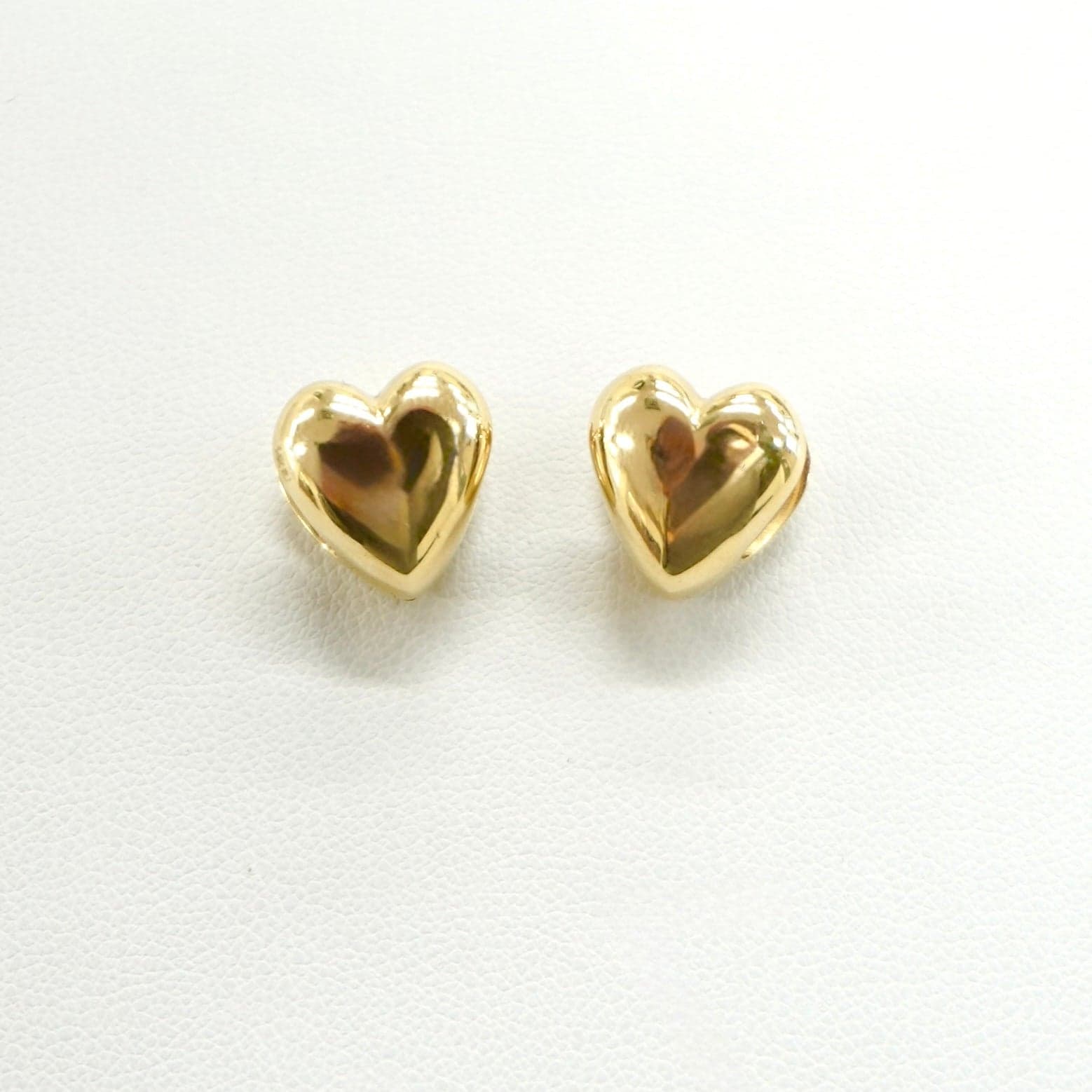 14K Yellow Gold Heart Huggy Earrings