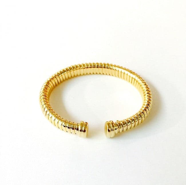 14K Yellow Gold Italian Tubogas Bangle