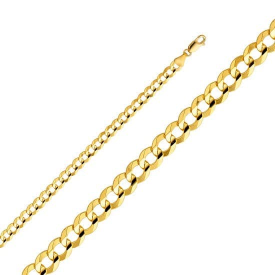 Solid 14K Yellow Gold Cuban Chain
