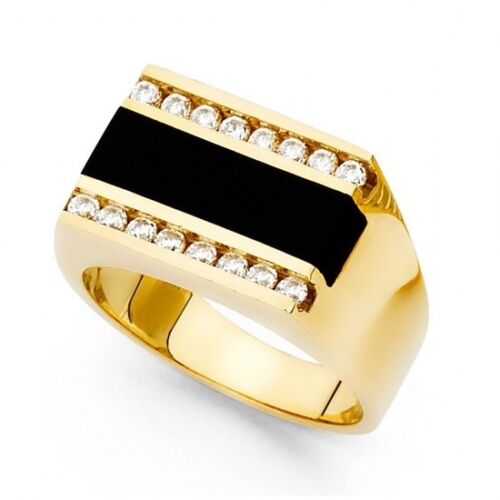 14K Gold Onyx Ring for Men EJRG1487