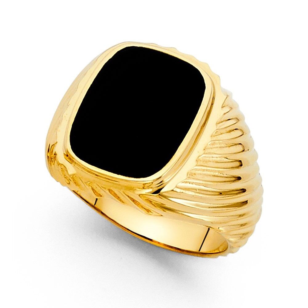 14K Yellow Gold Onyx Ring EJRG1576