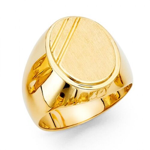 14K Yellow Gold Oval Signet Ring EJMR29807