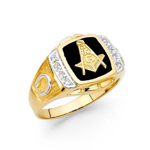 14K gold Onyx Masonic ring EJMR29422