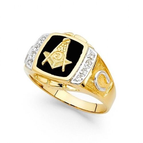 14K gold Onyx Masonic ring EJMR29422
