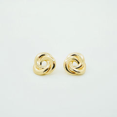 Fancy 14K Yellow Gold Knot Earrings EJER983