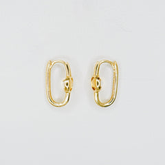 Fancy 14K Yellow Gold Oval Citrine Stone Earring EJER0970