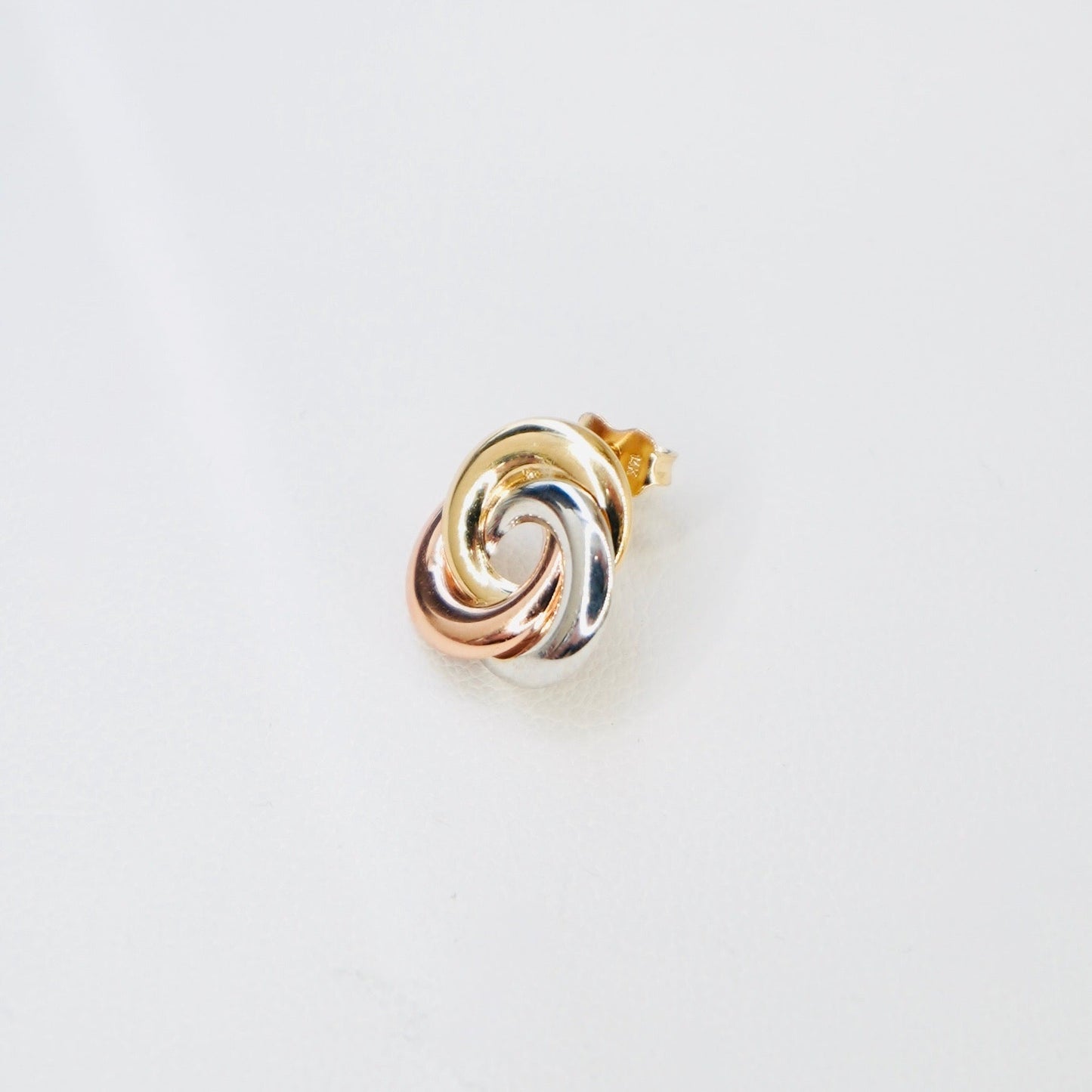 Fancy 14K Tricolor Gold Knot Earrings EJER0972