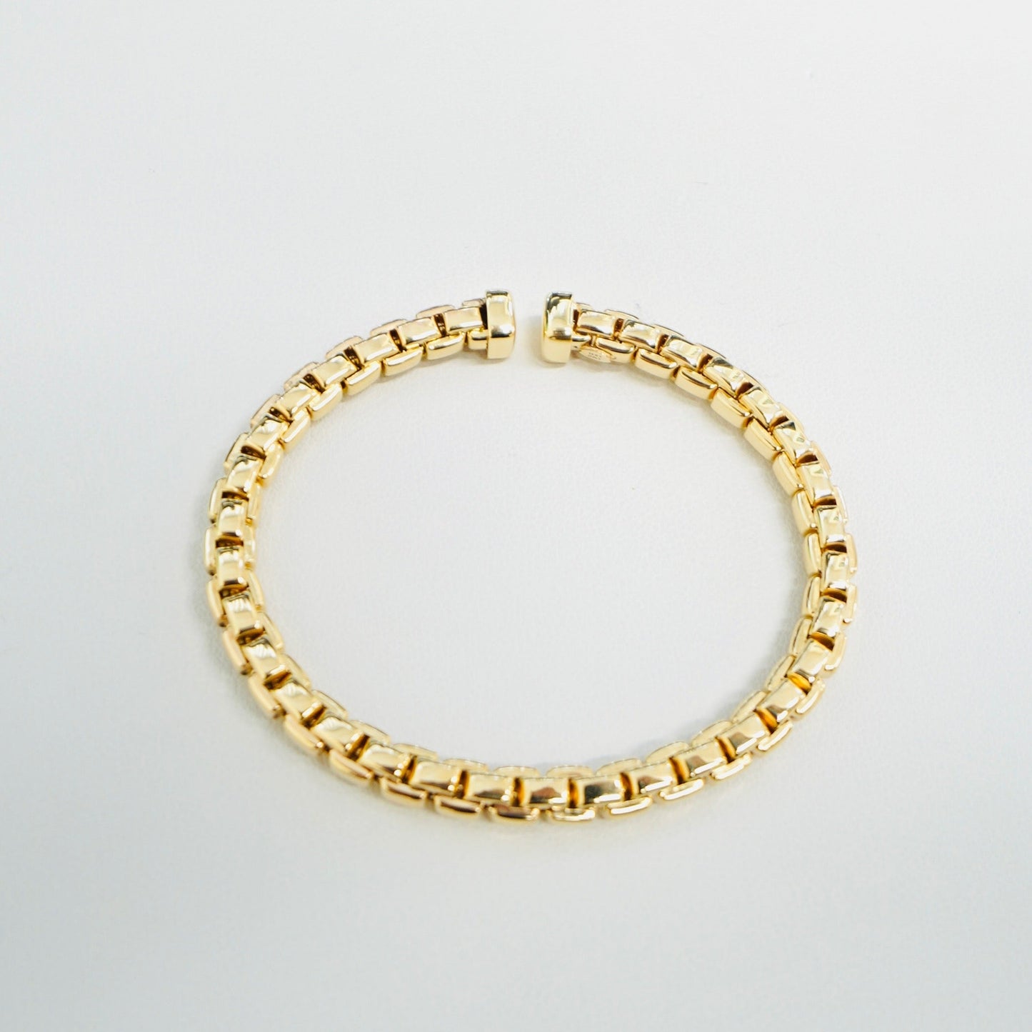 14K Yellow Gold Round Box Bangle