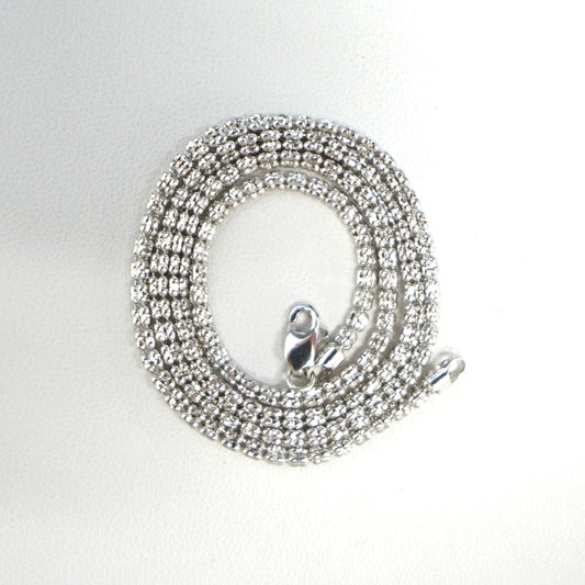 Solid 14K White Gold 2mm "Ice" Chain 18"