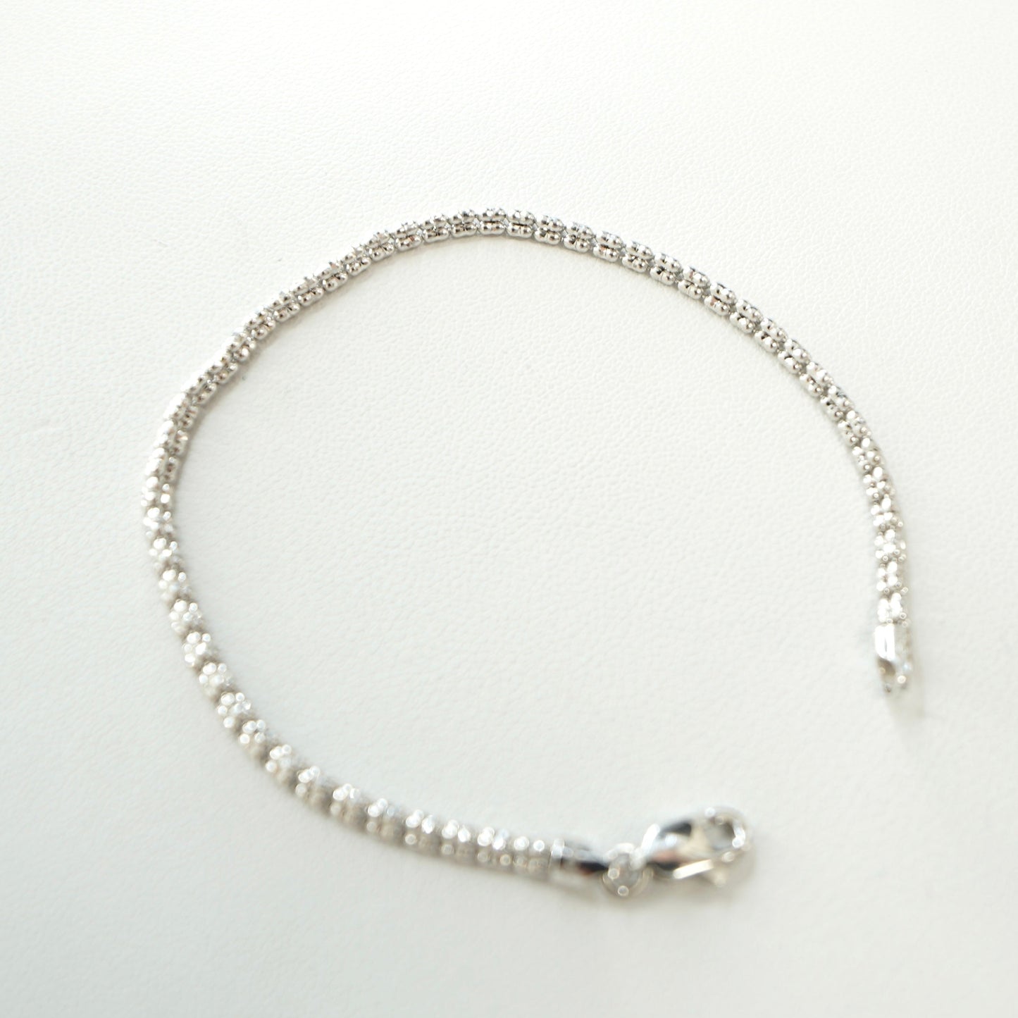 14K White Gold 2mm 7" "Ice" Bracelet