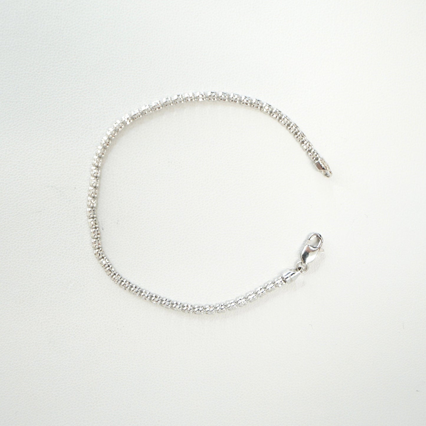 14K White Gold 2mm 7" "Ice" Bracelet
