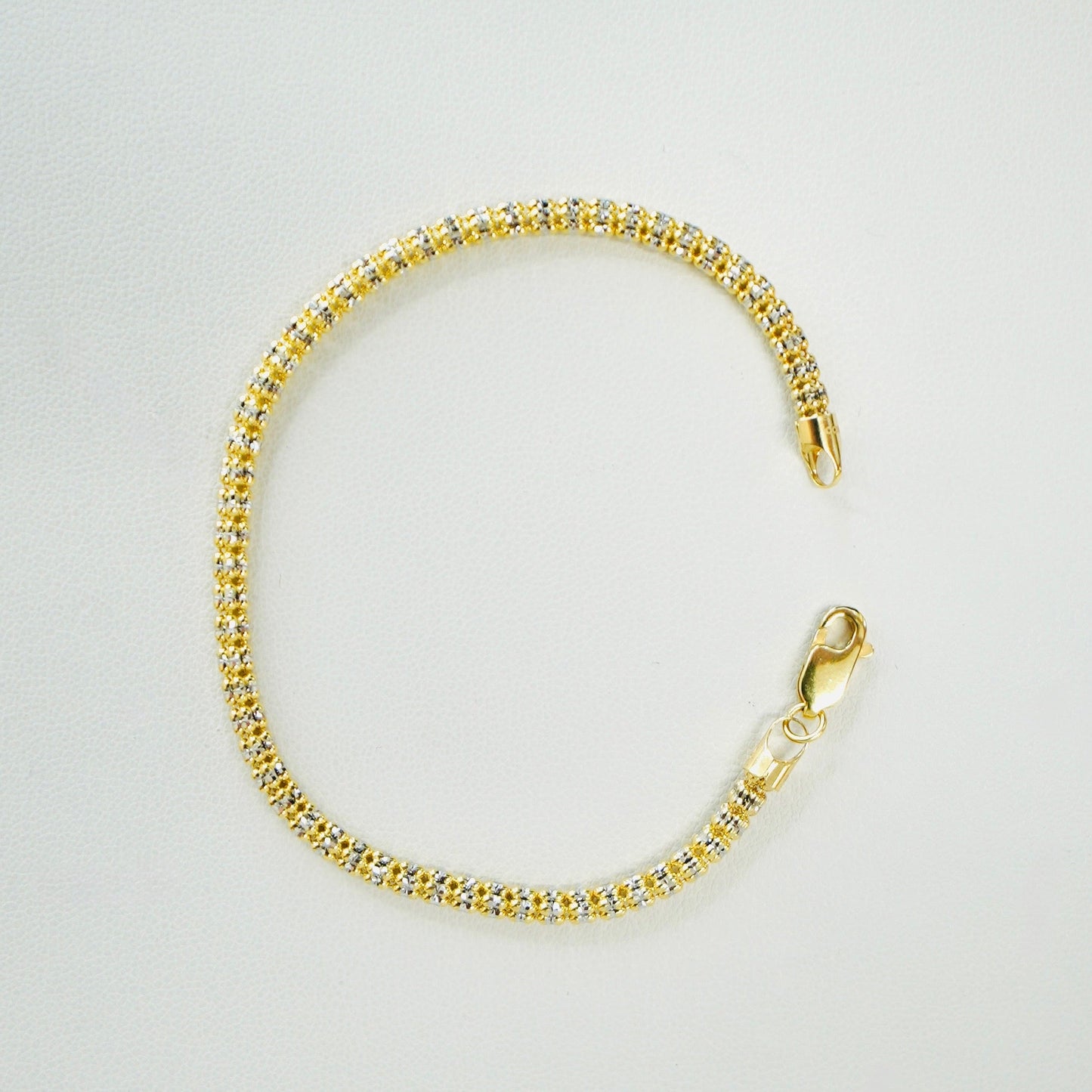 14K Yellow Gold 3mm 7.5" "Ice" Bracelet