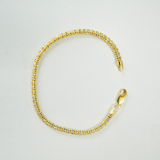 14K Yellow Gold 3mm 7.5" "Ice" Bracelet