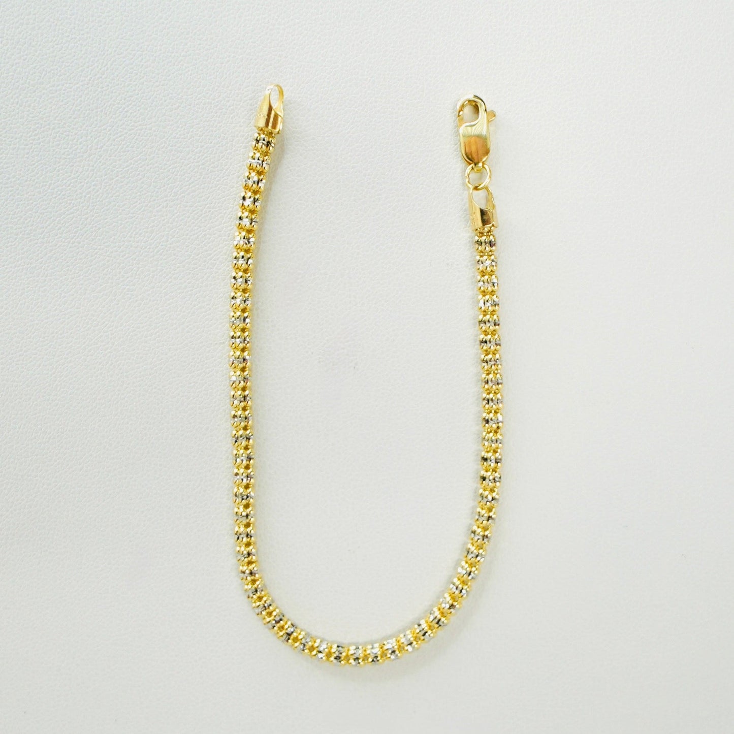 14K Yellow Gold 3mm 7.5" "Ice" Bracelet