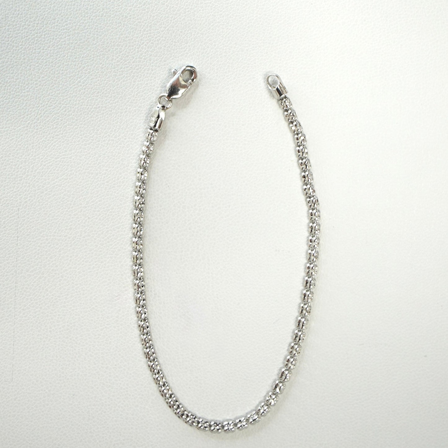 14K White Gold 2mm 7" "Ice" Bracelet