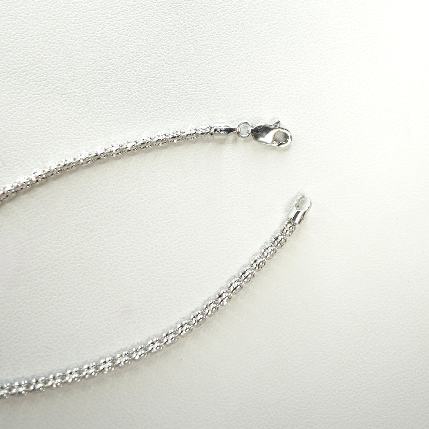 Solid 14K White Gold 2.5mm "Ice" Chain 18"