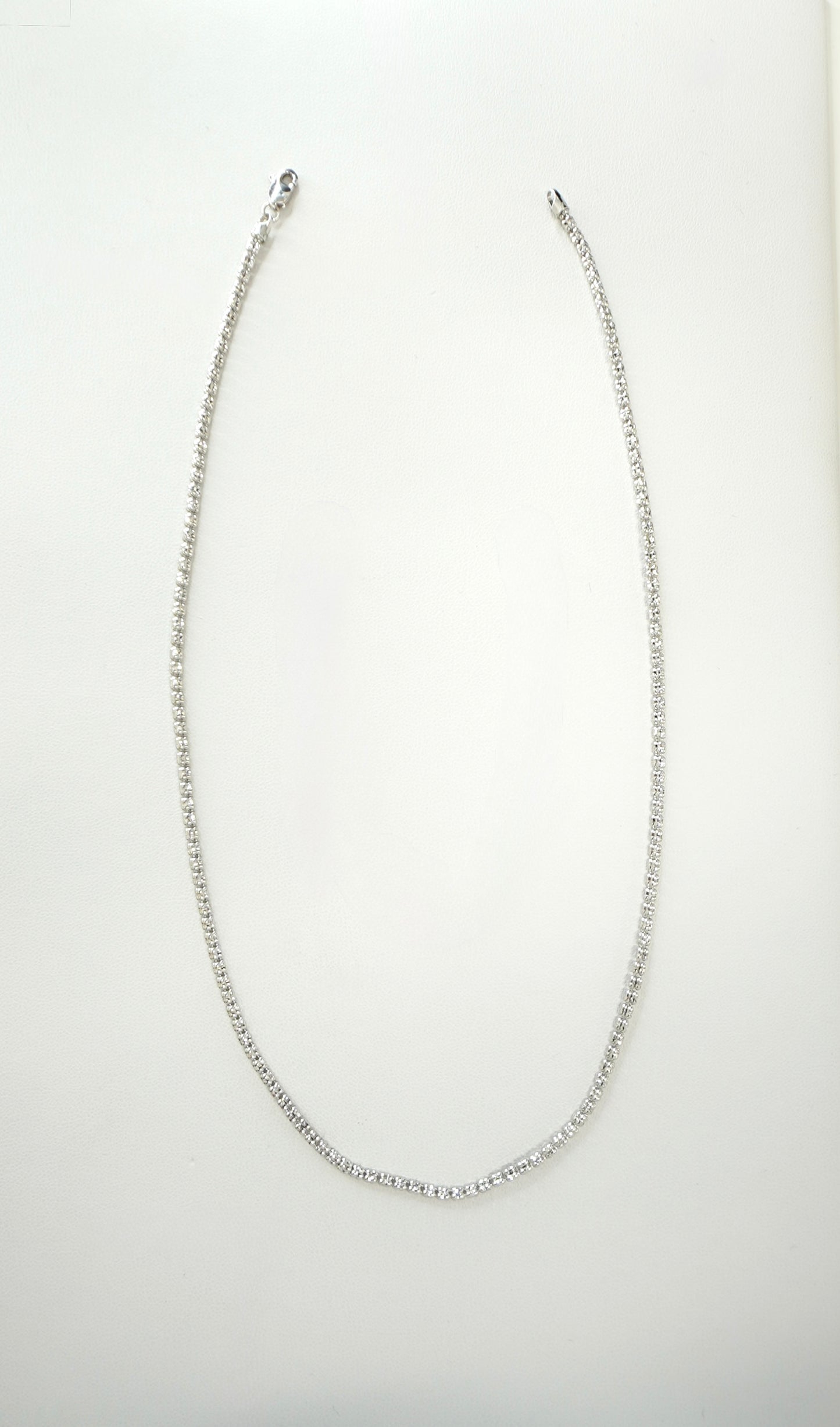 Solid 14K White Gold 2.5mm "Ice" Chain 18"